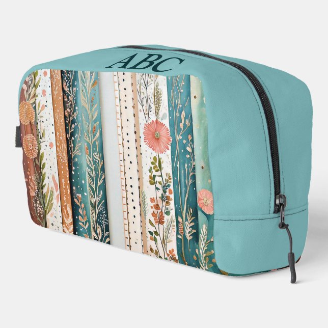 Trousse De Toilette Chic démodé motifs mixtes monogramme (Coin droit)