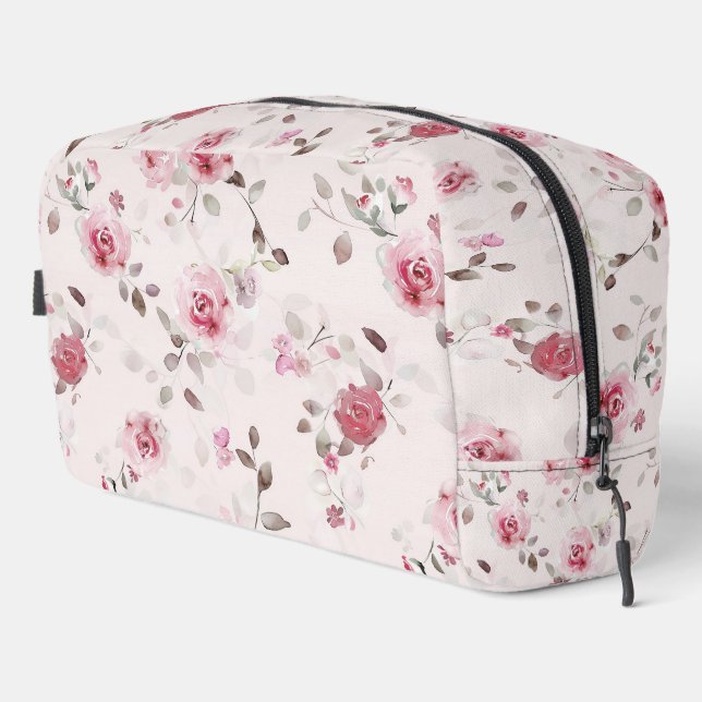 Trousse De Toilette Chic romantique rose floral (Coin droit)
