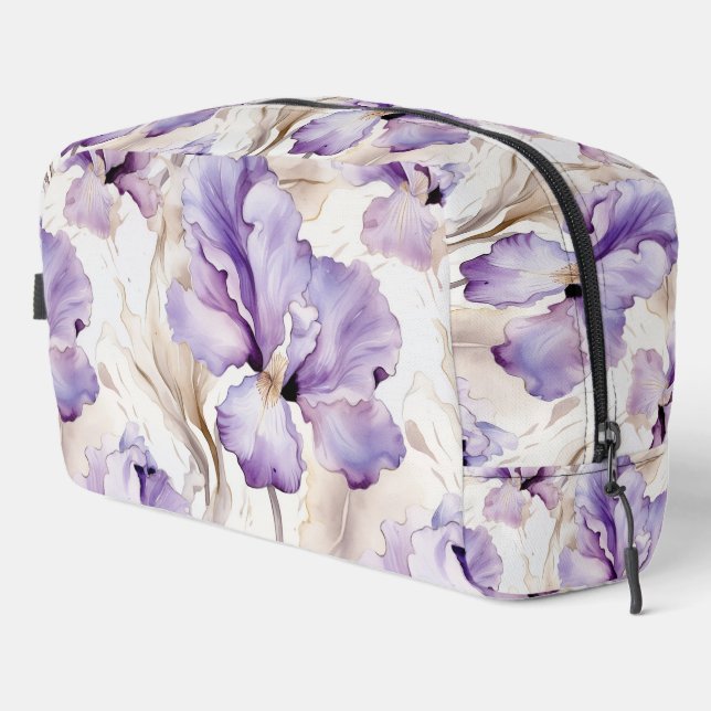 Trousse De Toilette Chic Romantique violet Iris Floral (Coin droit)