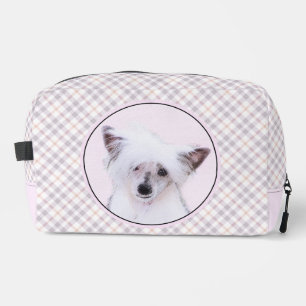 Trousse De Toilette Chien d'Art de Peinture Blanc Powderpuff Crête-de-
