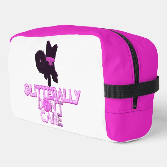 Trousse De Toilette Chien pailleté s'en fiche (Coin gauche)