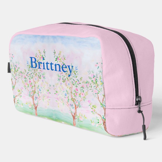 Trousse De Toilette Chinoiserie preppy aquarelle grand-millénaire (Coin droit)