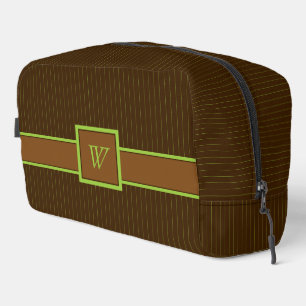 Trousse De Toilette Chocolat avec rayures au citron vert