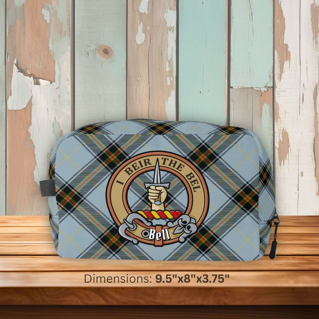 Trousse De Toilette Clan Bell Crest sur Tartan (Créateur téléchargé)