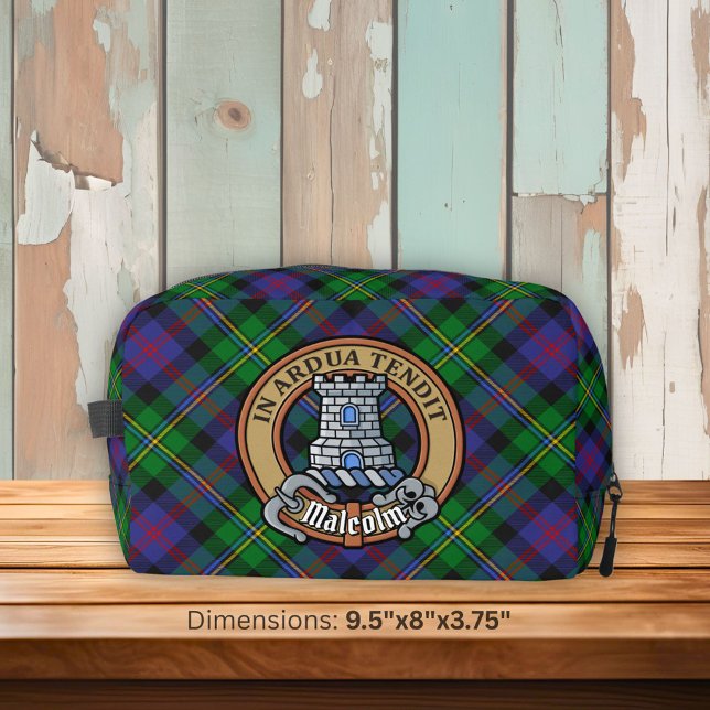 Trousse De Toilette Clan Malcolm Crest over Tartan (Créateur téléchargé)
