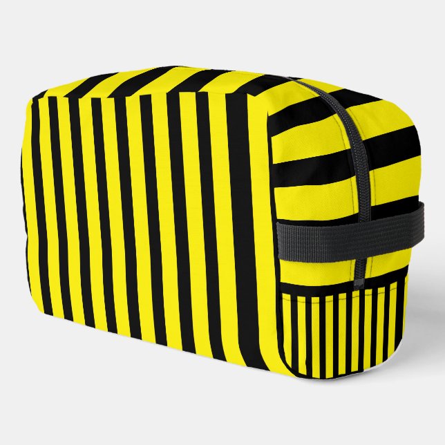 Trousse De Toilette Classic Bright Jaune et Noir rayé (Coin gauche)