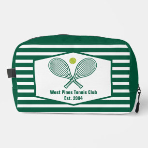 Trousse De Toilette Club de Tennis Country Club rayé vert personnalisé