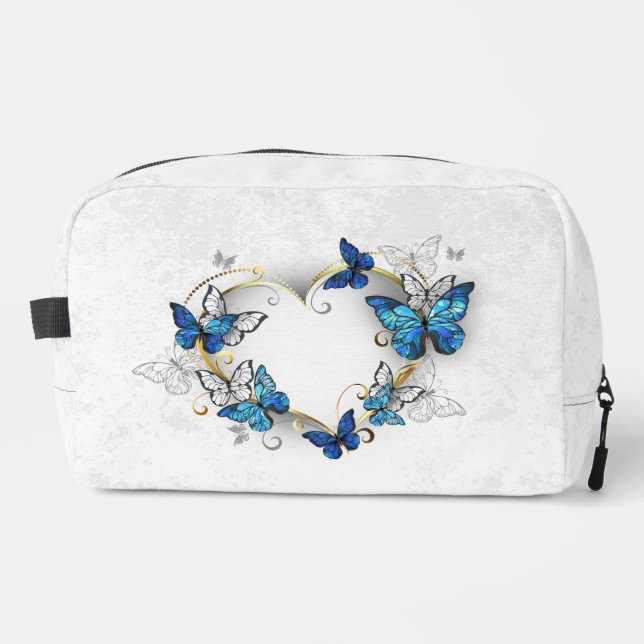 Trousse De Toilette Coeur bijoux avec papillons Morpho (Recto)