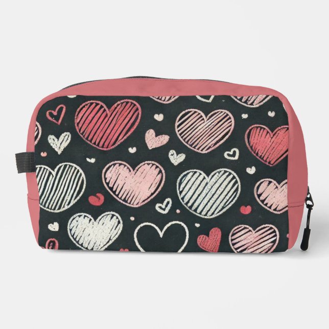 Trousse De Toilette Coeurs craie de la Saint Valentin (Recto)