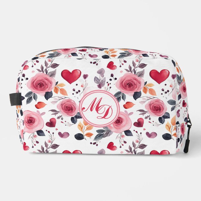 Trousse De Toilette Coeurs roses et Rose (Recto)