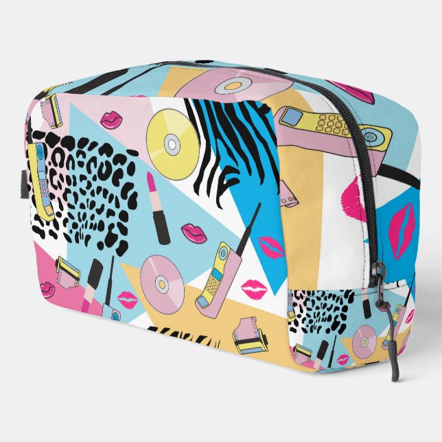 Trousse De Toilette Colorful Retro 1990's Nineties Motif (Coin droit)