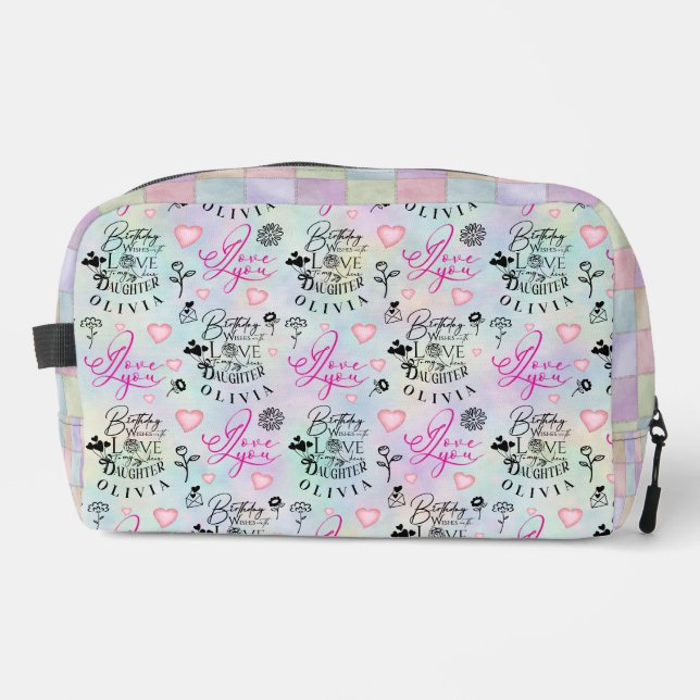 Trousse De Toilette Conception de fête d'anniversaire de fille aux cou (Recto)