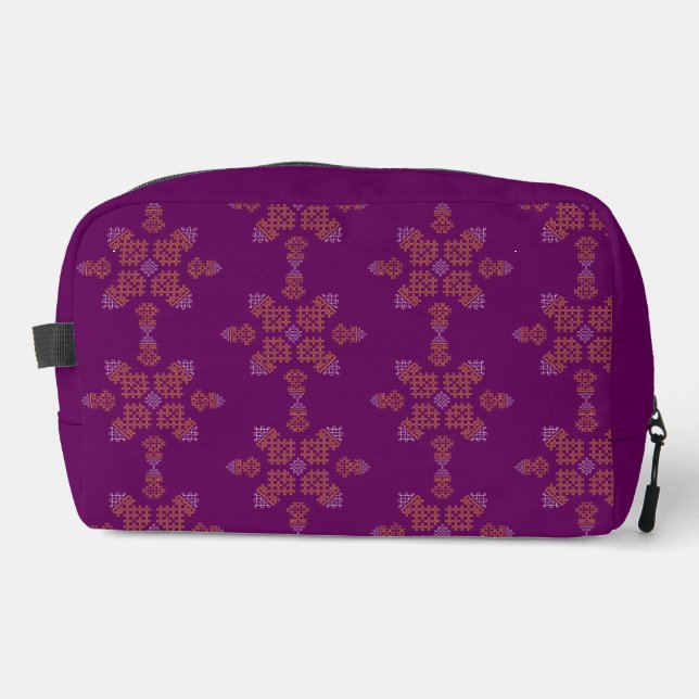 Trousse De Toilette Conception de kolam minimal sud-indien violet (Recto)