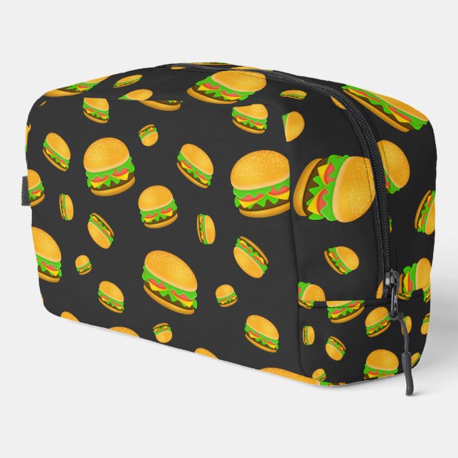 Trousse De Toilette Cool et amusant hamburger motif gris foncé (Coin droit)