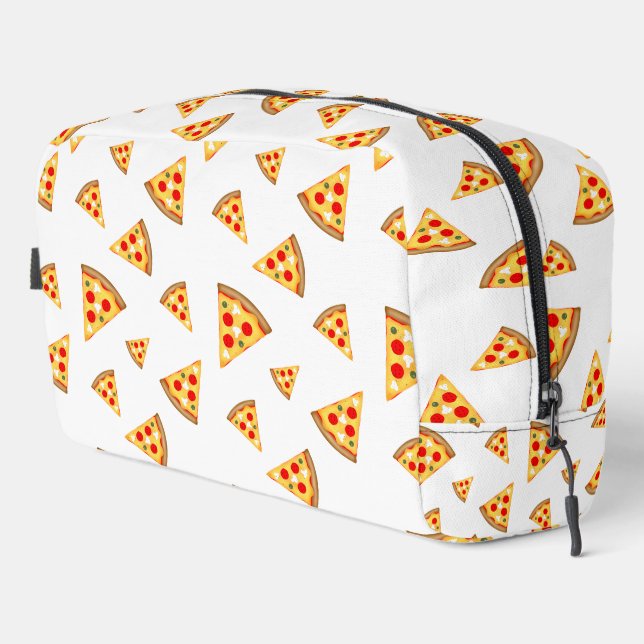 Trousse De Toilette Cool et amusant pizza tranches motif blanc blanc (Coin droit)