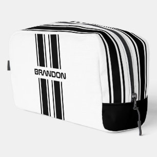 Trousse De Toilette Cool Personnalisé Noir Et Blanc Course Auto Sport