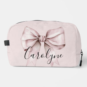 Trousse De Toilette Coquette arc rose Personnalisé Nom de la femme de 