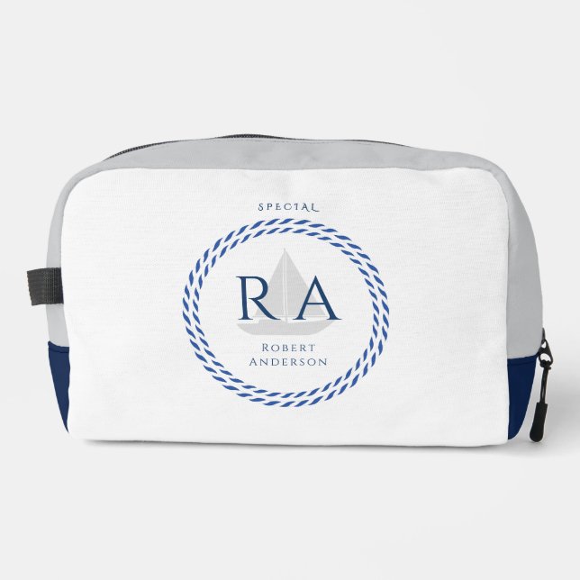 Trousse De Toilette Corde nautique Monogramme blanc (Recto)