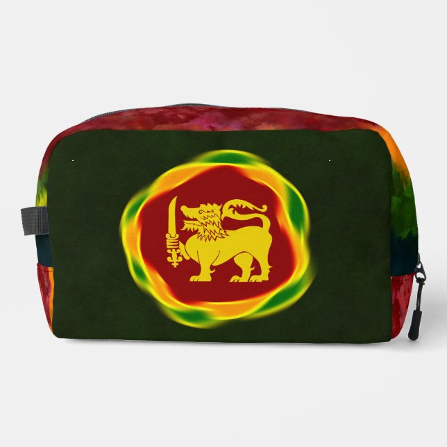 Trousse De Toilette Couleurs du drapeau du Sri Lanka avec Lion jaune (Recto)