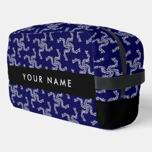 Trousse De Toilette Couronne de Noël, Bleue, Votre nom, Personnaliser