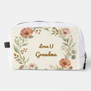 Trousse De Toilette Couronne florale personnalisée pour grand-mère