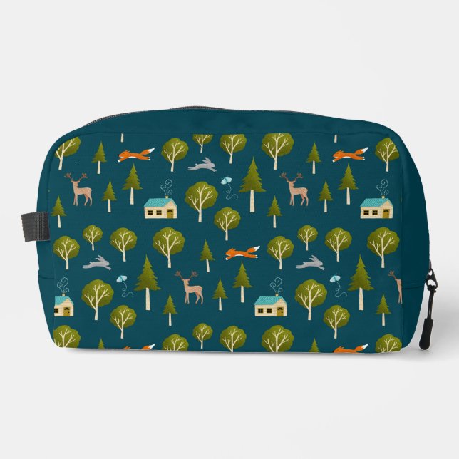 Trousse De Toilette Cozy Forest Cabin and Animals (Recto)