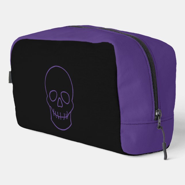 Trousse De Toilette Crâne en violet et noir (Coin droit)