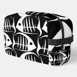 Trousse De Toilette Créez vos propres arêtes de poisson noir et blanc