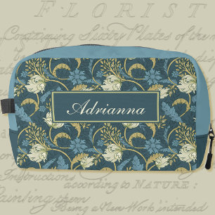 Trousse De Toilette Crème et Bleu Floral Art Nouveau