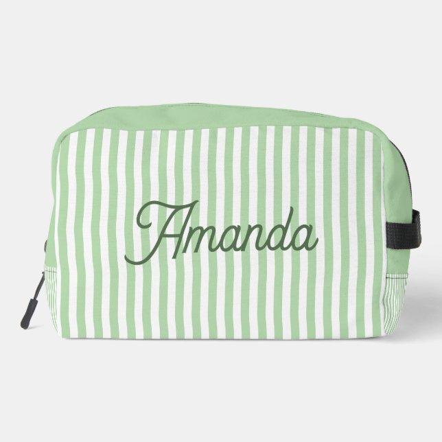 Trousse De Toilette Custom Bridesmaid Striped Cosmetic Bag (Verso)