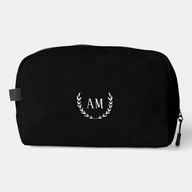 Trousse De Toilette Custom Leaf Monogram, black  (Recto)