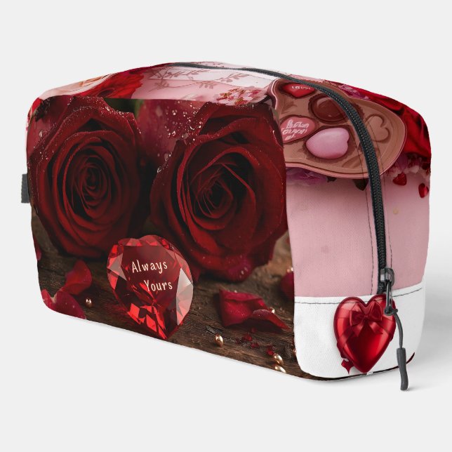 Trousse De Toilette Cute Red Rose Romantic Valentine Zipper Makeup (Coin droit)