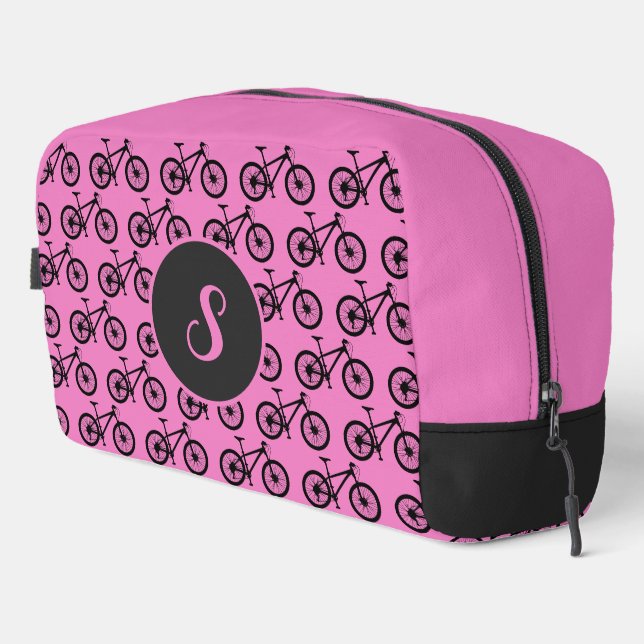 Trousse De Toilette Cyclist Pink Bike Patterned Personalised Monogram (Coin droit)