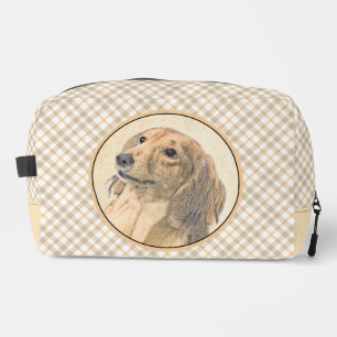 Trousse De Toilette Dachshund Longhaerienne peinture rouge original ch