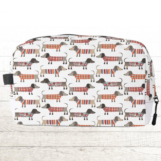 Trousse De Toilette Dachshund Wiener Saucisse Chien (Fun Dachshund Wiener Sausage Dog pattern toiletries bag)