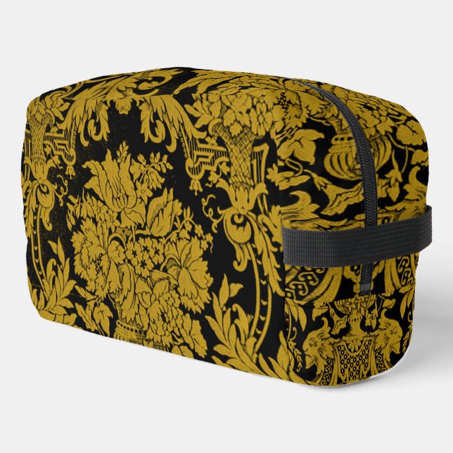 Trousse De Toilette Damas doré Louis XIV (Coin gauche)