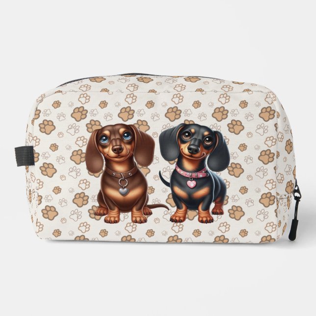 Trousse De Toilette De mignons amis dachshund (Recto)