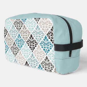 Trousse De Toilette Déchirure de défilement Déchets Teals Blancs Blanc