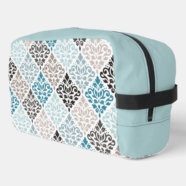 Trousse De Toilette Déchirure de défilement Déchets Teals Blancs Blanc (Coin gauche)