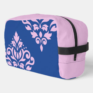 Trousse De Toilette Défiler Damas Art I rose sur bleu