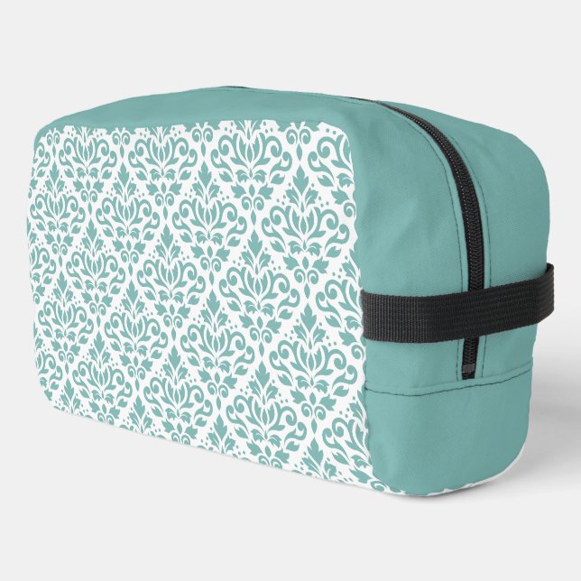 Trousse De Toilette Défiler Damask Motif Turquoise (Coin gauche)