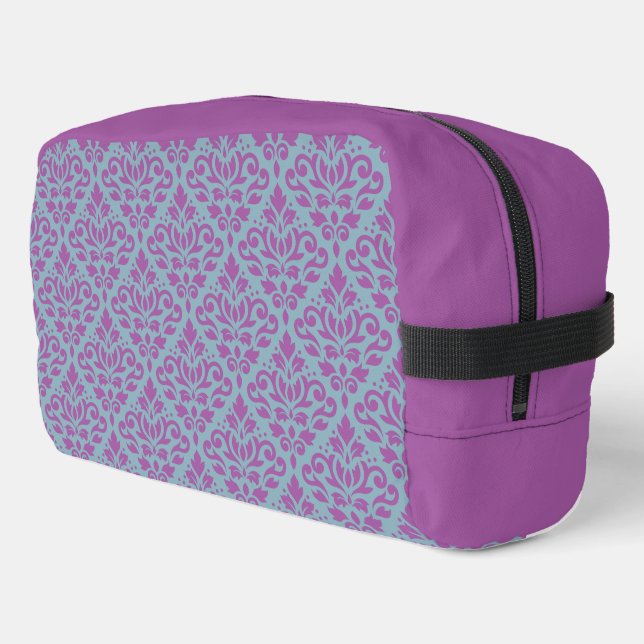 Trousse De Toilette Défiler le motif Damas Plum sur bleu (Coin gauche)