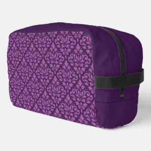 Trousse De Toilette Défiler le motif de Damas Lt sur Dk Plum