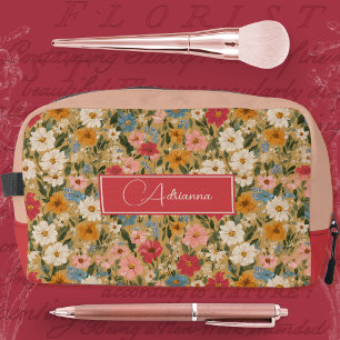 Trousse De Toilette Délicat floral cottagecore rose et bleu