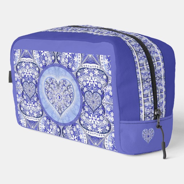 Trousse De Toilette Dentelle en céramique Bleu de Grèce (Coin droit)