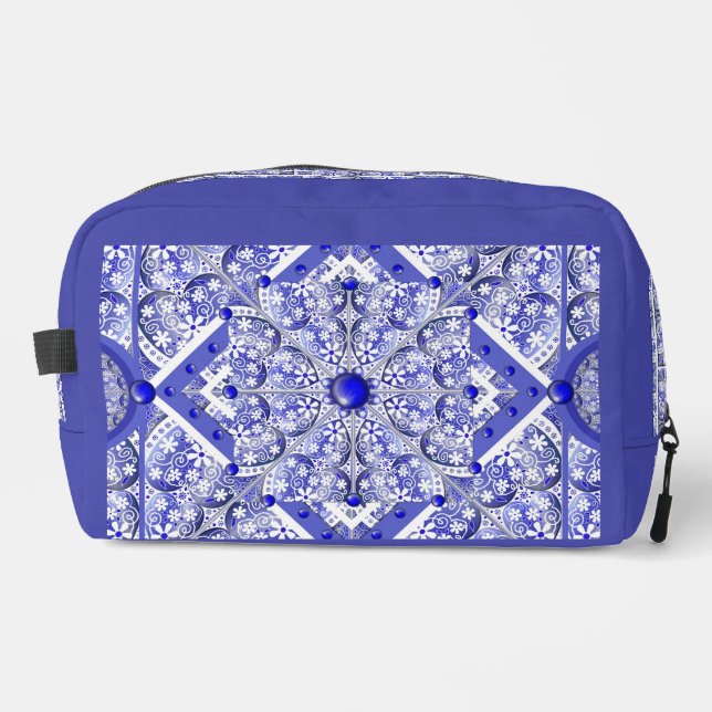 Trousse De Toilette Dentelle en céramique Bleu de Grèce (Recto)