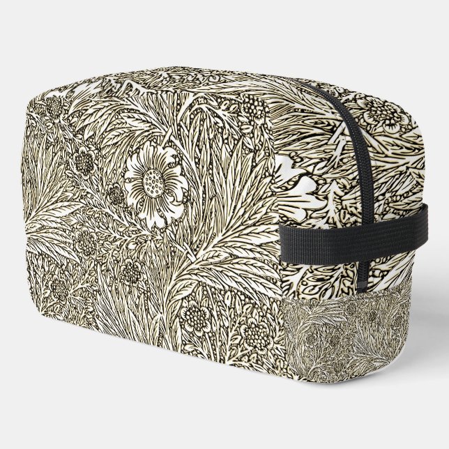 Trousse De Toilette Design floral complexe en Brown et blanc (Coin gauche)