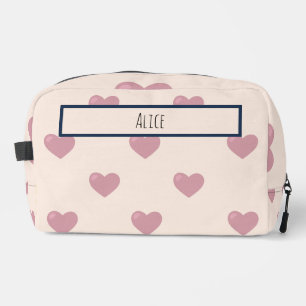 Trousse De Toilette Dessin cardiaque I Nom personnalisé