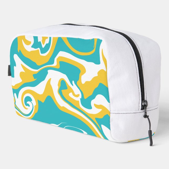 Trousse De Toilette Déversement - Turquoise et Jaune (Coin droit)