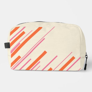 Trousse De Toilette Diagonales - Rose, Orange et Crème